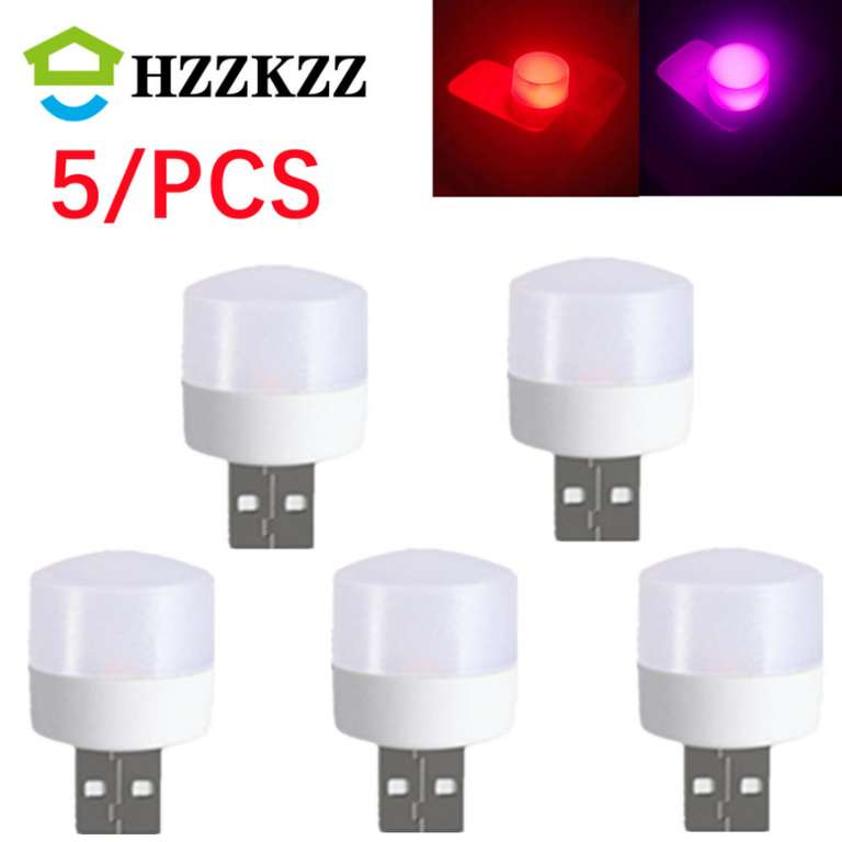 Lampki USB 5 sztuk ciepłe lub zimne