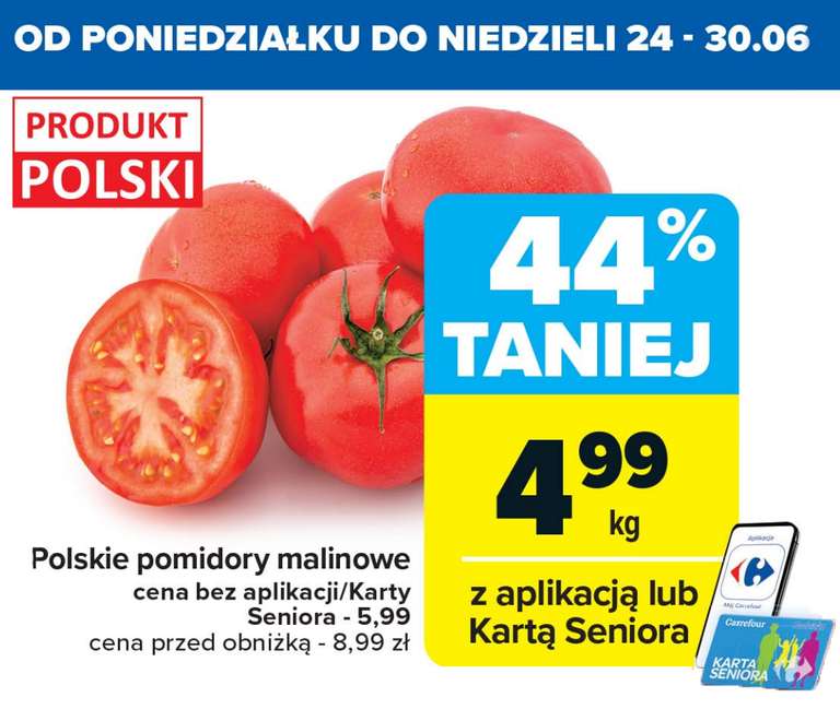 Polskie Pomidory Malinowe 4.99zł/kg - Carrefour