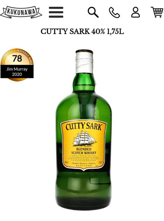 CUTTY SARK 40% 1,75L whisky
