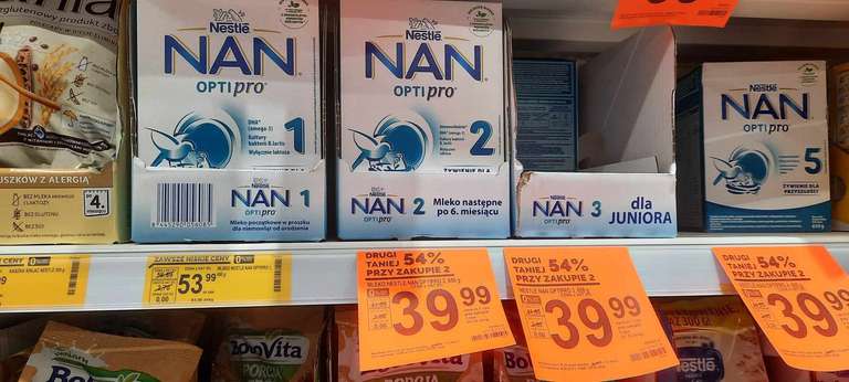 Biedronka NAN Optipro 2,3,4,5 - przy zakupie dwóch sztuk, drugi tańszyo 54%..