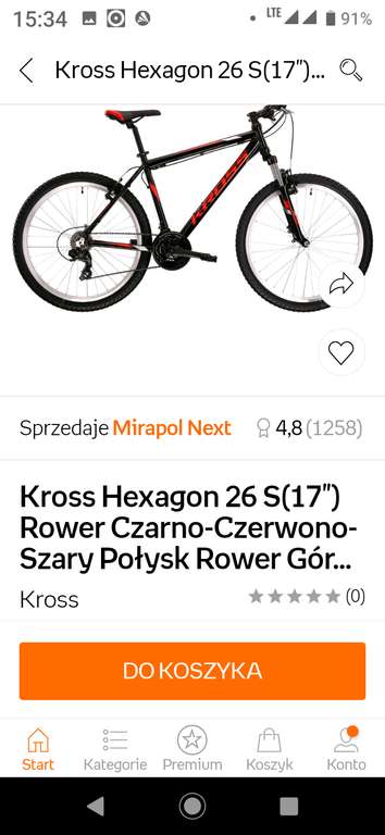 Rower Górski Mtb Męski Kross Esprit R.Xs za 1069 , rozmiar M za 1099