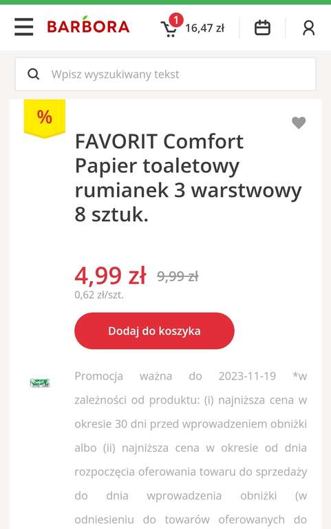 Papier toaletowy Favit 8 rolek