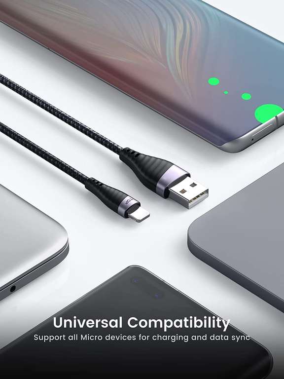 2x kabel TOPK USB-A - Lightning do iPhone (cert. MFI, 1,8 m/2 m) @ Amazon