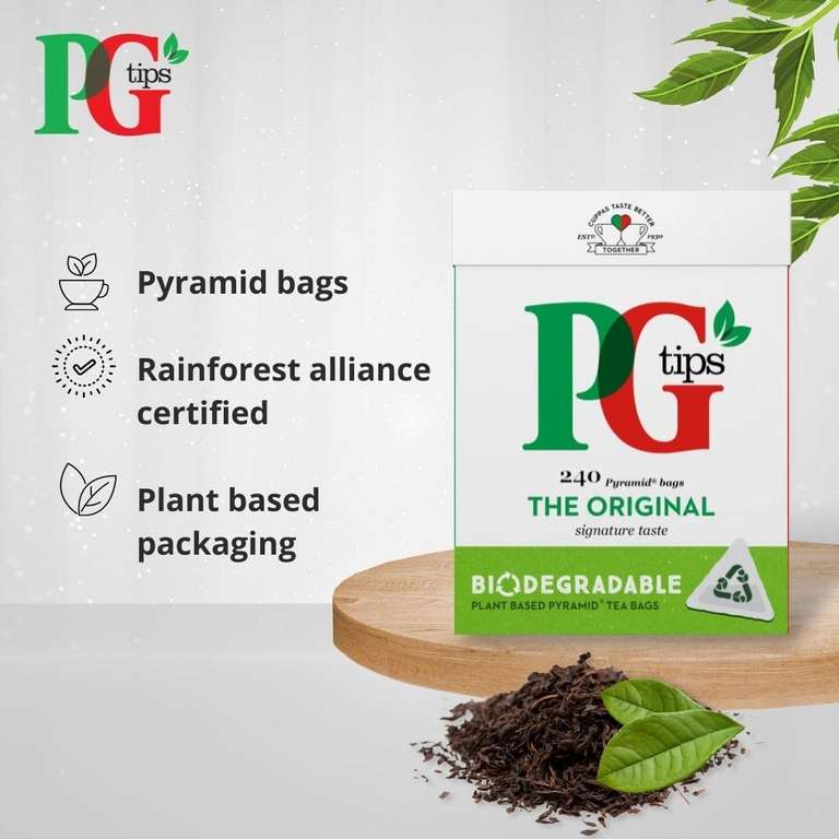 Herbata PG Tips Pyramid - oryginalna czarna herbata, 240 torebek. 0.13gr/sztuka