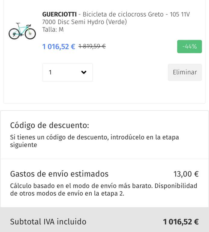 Rower przełajowy GUERCIOTTI Greto 01 (napęd 2x11 105 R7000)