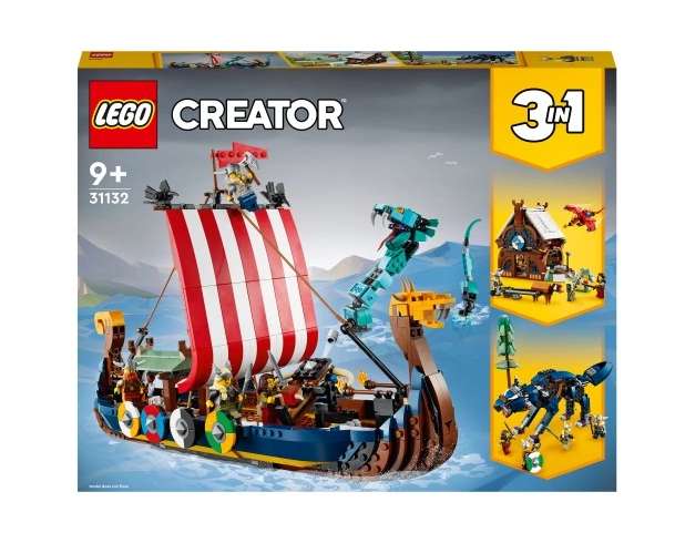 LEGO Creator 3 w 1 Statek wikingów i wąż z Midgardu