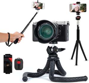 Fotopro Statyw do aparatu, elastyczny mini statyw do smartfona z funkcją Bluetooth, wysięgnik do selfie, statyw Gopro(seria RM)
