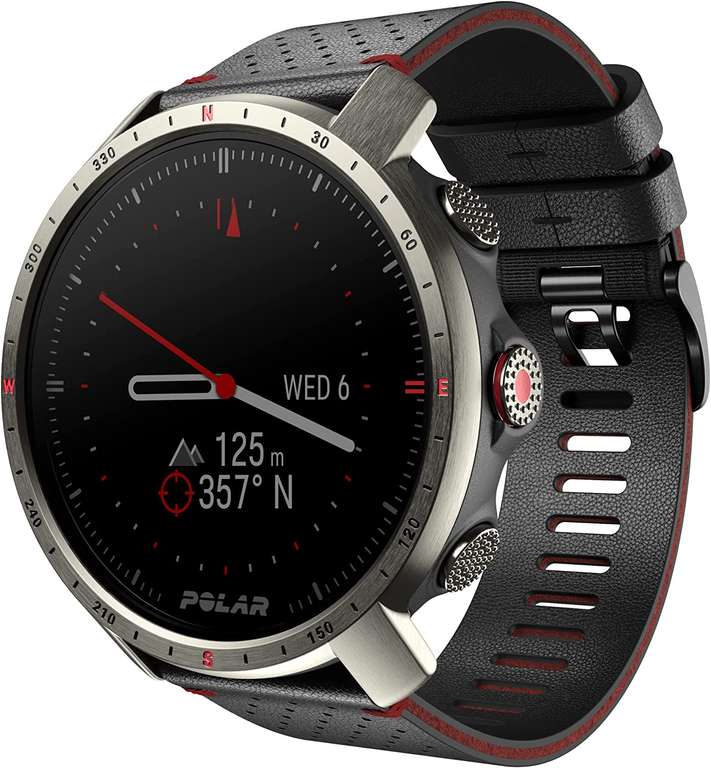 Polar Grit X Pro Titan - Premium Zegarek Sportowy Outdoor z GPS - Wytrzymałość na Militarnym Poziomie, Szafirowe Szkło Nawigacja, M-L
