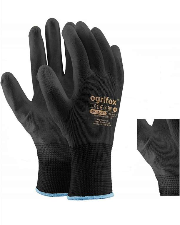 Rękawice Robocze Ogrifox 24 pary r.M i L @Amazon