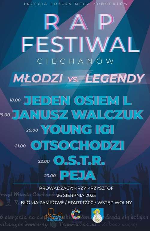 Rap festiwal w Ciechanowie - darmowe koncerty Peja, Otsochodzi, OSTR, Young Igi i Janusz Walczuk