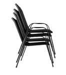Zestaw 4 krzeseł ogrodowych, metalowe, czarne