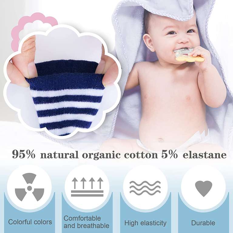 Antypoślizgowe skarpety bawełniane dla niemowląt – 6 par