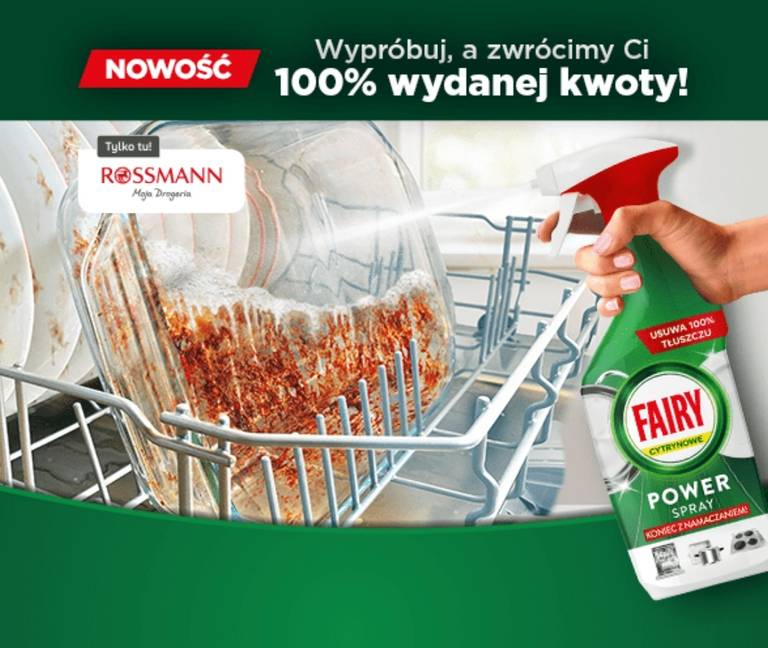 Zwrot 100% za zakup Fairy Power Spray 500 ml w Rossmann