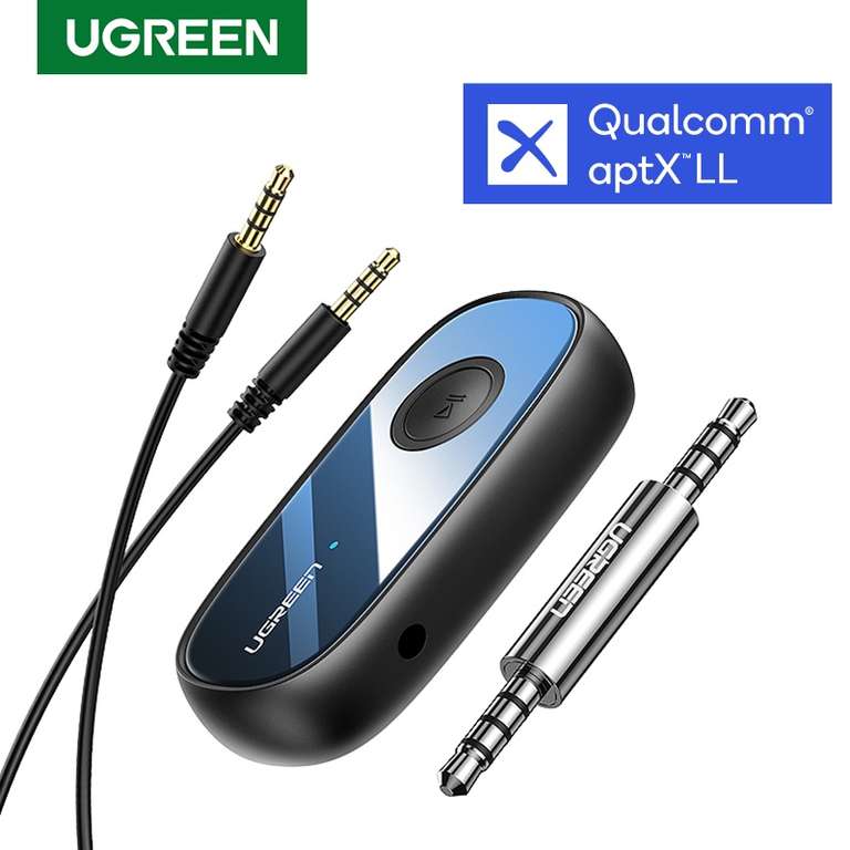 Odbiornik Bluetooth 5.0 - Bezprzewodowy (akumulator) Low Latency aptX LL do Gier i Filmów od UGREEN
