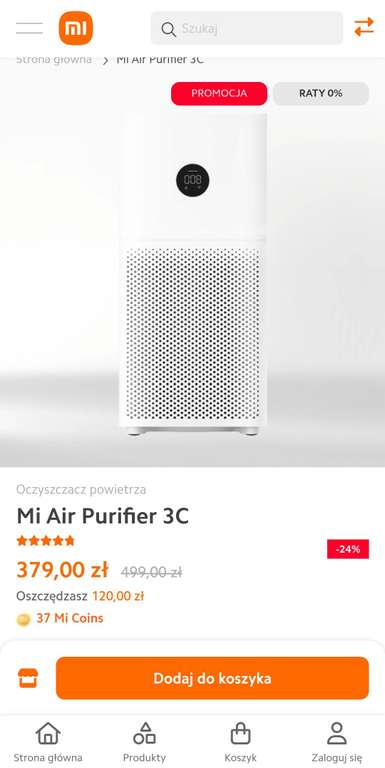 Oczyszczacz powietrza Mi Air Purifier 3C