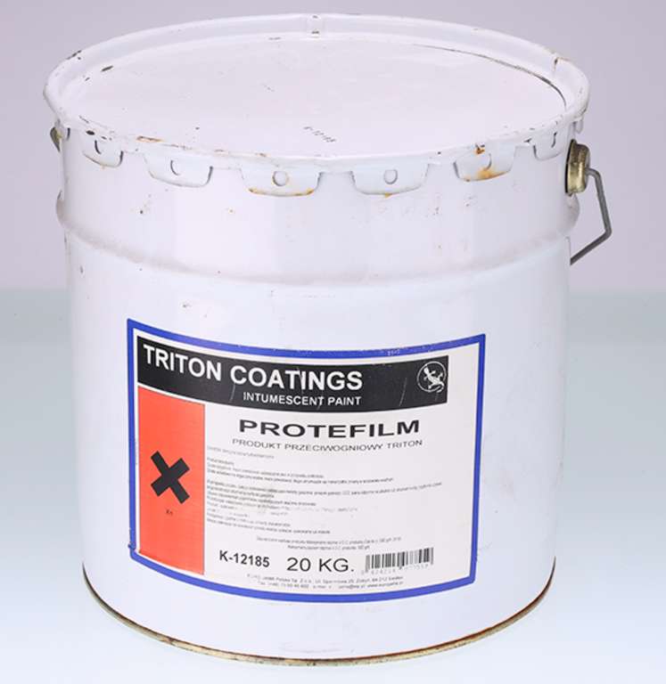 Biała farba ognioodporna 20 kg. Triton Protefilm
