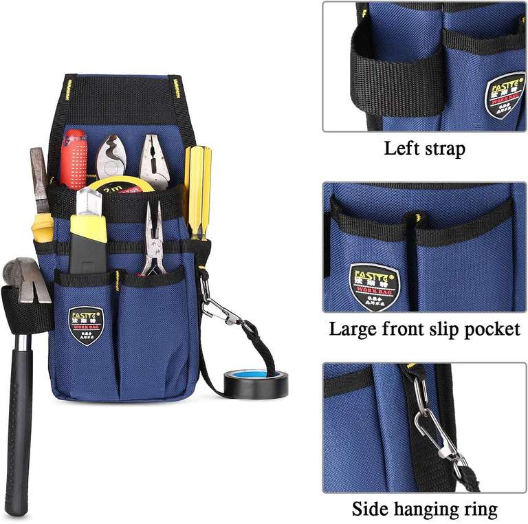 BAIGIO Płócienna torba na narzędzia z regulowanym nylonowym paskiem (niebieska)