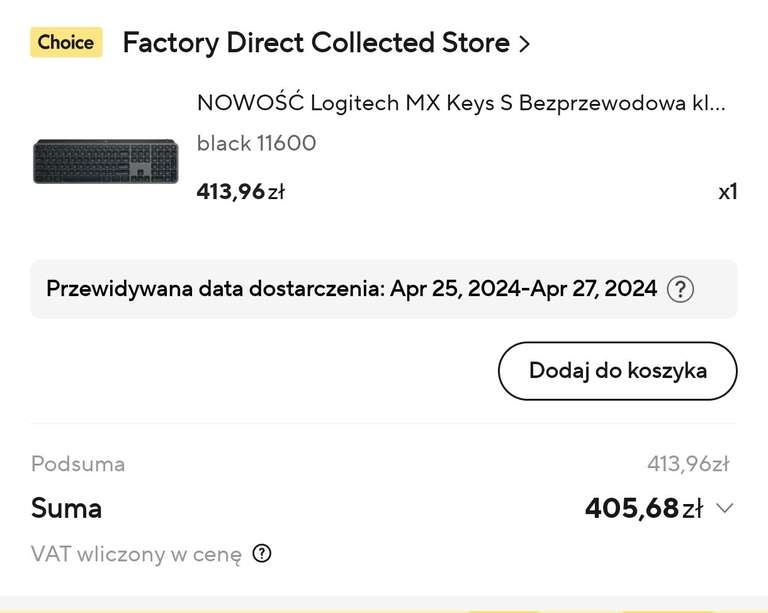 bezprzewodowa klawiatura Logitech MX keys s US ANSI, 103$