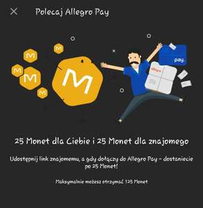 Poleć Allegro Pay i zgarnijcie po 25 monet! w aplikacji