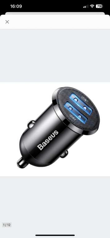 Ładowarka samochodowa USB Baseus 4800 mA