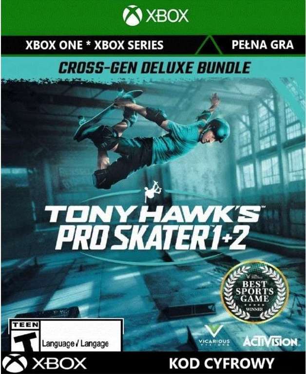 Tony Hawk's Pro Skater 1 + 2 - Cross-Gen Deluxe Bundle AR XBOX One CD Key - wymagany VPN