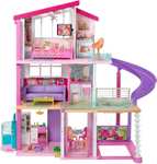 Domek dla lalek Barbie Deluxe z 3 poziomami, basenem, windą, trawą, efektami świetlnymi i dźwiękowymi + wiele innych dodatków