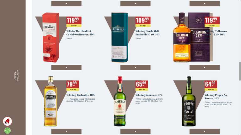 Piwniczka Biedronki - oferta zbiorcza na Whisky / Whiskey ważna od 4.12.2023 do 23.12.2023