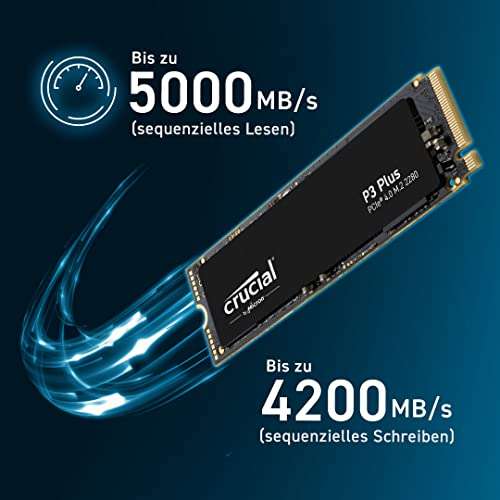 Dysk SSD Crucial P3 Plus 1TB do 5.000MB/s M.2 PCIe Gen4 NVMe