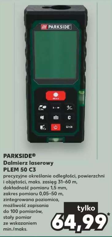 Dalmierz laserowy Parkside PLEM 50 C3