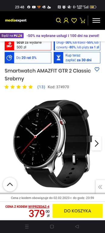Smartwatch AMAZFIT GTR 2 Classic Srebrny