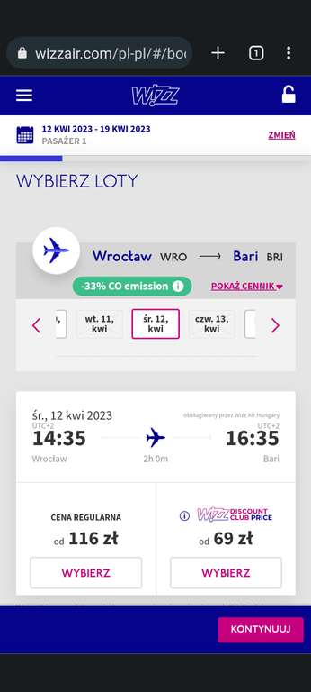 Loty do Bari z Wrocławia w kwietniu od 138zł w obie strony (WDC)