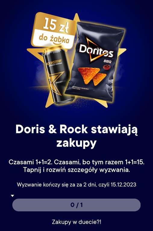 Kup Doritos + Rockstar i odbierz bon 15 zł do żabki