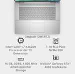 Laptop Dell Inspiron 16 Plus 7630, i7-13620H, 16,0" 2,5K (2560x1600) 120 Hz, RTX 4060, 1TB SSD, 16 GB RAM, Win 11 Home, QWERTZ 1032.58€