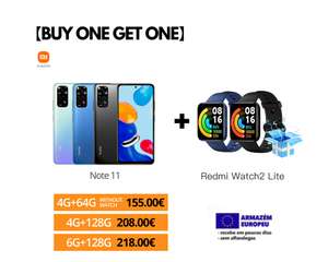 Smartfon Redmi Note 11 6/128 GB Global + Gratis Smartwatch Redmi Watch 2 Lite