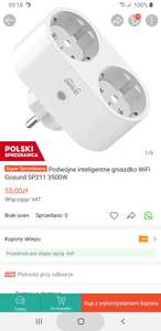 Podwójne inteligentne gniazdko WiFi Gosund SP211 3500W