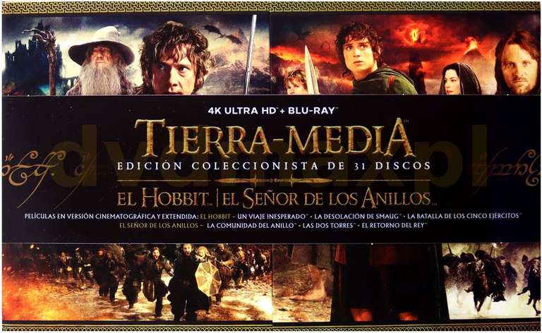 Śródziemie. Kompletna Kolekcja: Hobbit Trylogia | Władca Pierścieni Trylogia [BOX] [15xBlu-Ray 4K]+[16xBlu-Ray]