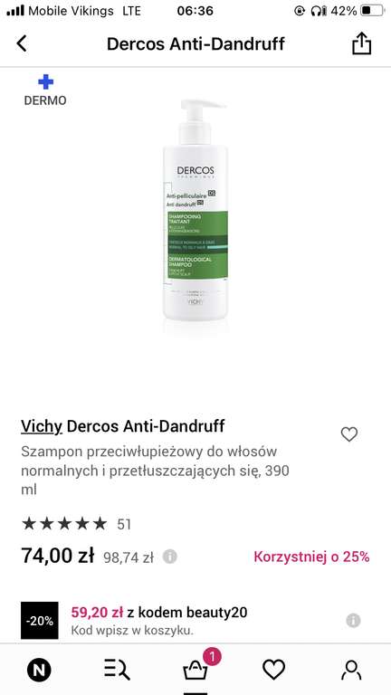 Szampon Vichy dercos anti dandruff ds shampoo 390 ml notino