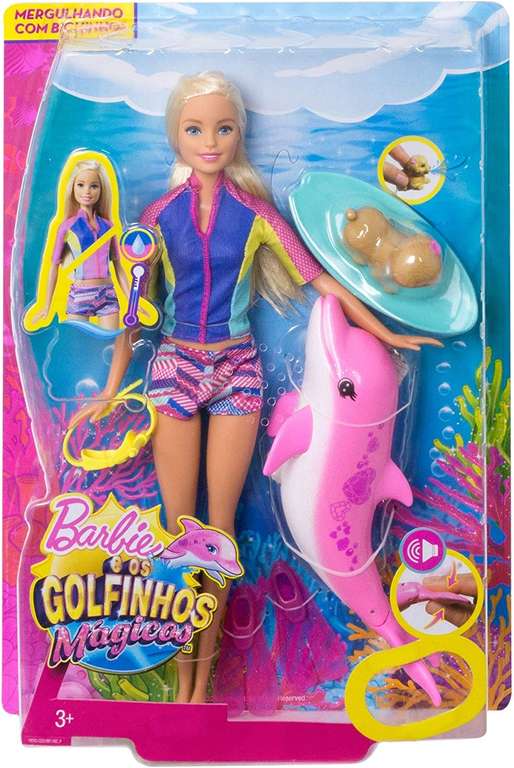 Lalka Barbie nurkowanie z delfinem (zestaw Fbd63)