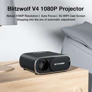Projektor BlitzWolf BW-V4 1080P (automatyczna ostrość, WiFi, Bluetooth) | Wysyłka z CZ | 145.88$ @ Banggood