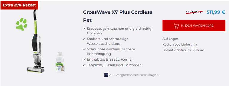 Odkurzacz CrossWave X7 Plus Cordless Pet (3479N)