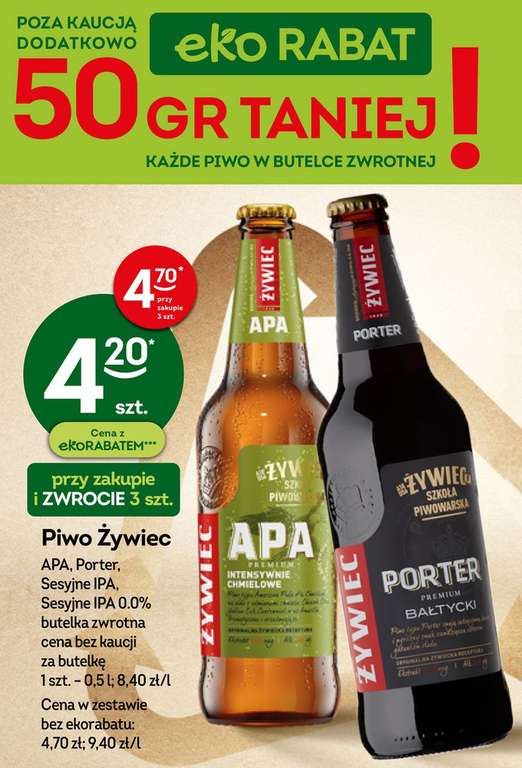 Piwo Żywiec Porter Bałtycki - 4.20zł/szt przy zakupie 3 - Żabka