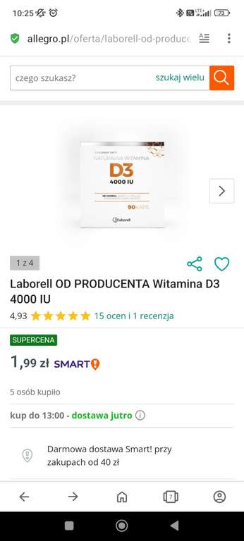 Laborell Witamina D3 4000 IU (do 31.05.2023)