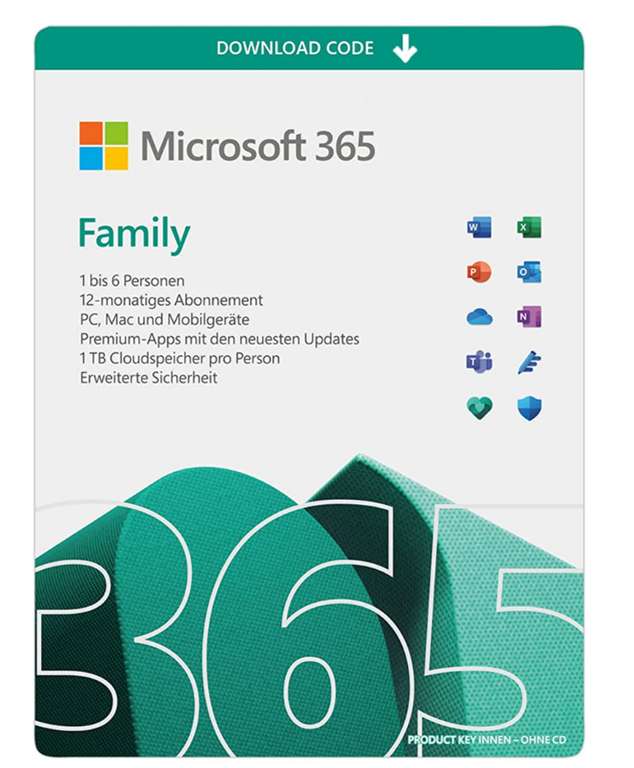 Microsoft 365 Family licencja na 15 miesięcy 54€, możliwe z antywirusem 56€