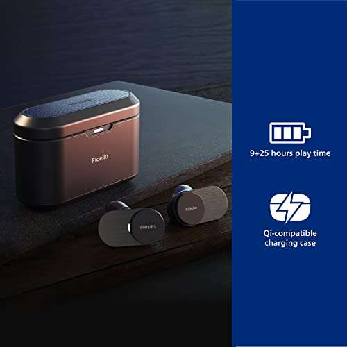 Słuchawki - Philips Fidelio T1BK/00 (TWS, ANC, 13+35h pracy na baterii) | 108,31 €