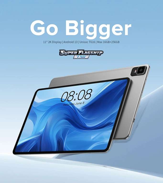 Tablet Teclast T50 16/256GB (11 cali, 4G, Unisoc T616, GPU Mali-G57, 7500mAh, 4 głośnki) | Wysyłka z ES @ AliExpress