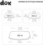DDOXX Miska na Karmę, Antypoślizgowa|, ze stali Nierdzewnej i Melaminy | Biały, 700 ml