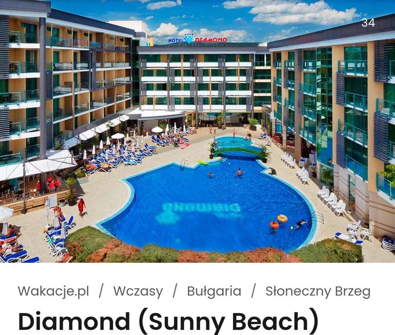 Bułgaria Diamond (Sunny Beach) Hotel 4* (dla singla tylko 1199zł)