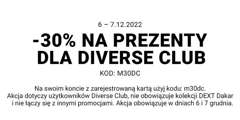 -30% dla członków Diverse Club @Diverse