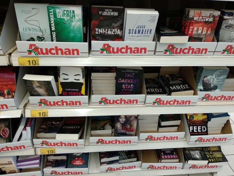 Książki za 10zł w Auchan (Mróz, Miłoszewski, Szamałek i inni)