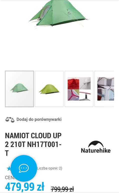 Namiot Naturehike CloudUp2 210T